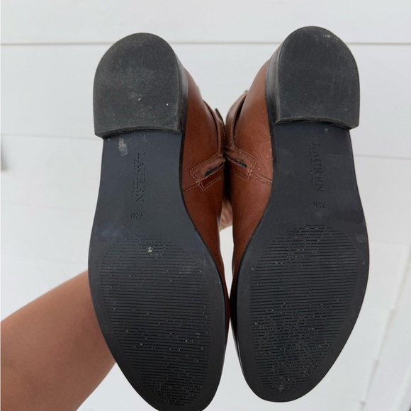 Ralph Lauren Brown Leather Ankle Boots with Gold Accent - Picture 5 of 10